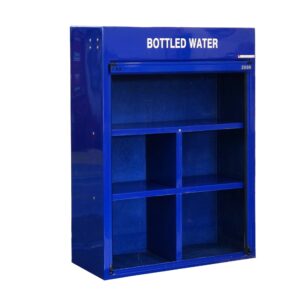RS300 by Jo Bird in blue RAL 5002. Customised for storing bottled water.
