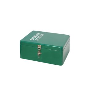 JB62.150 Emergency eye wash cabinet by Jo Bird. This one is in the standard green RAL 6029 with white lettering. It can be horizontally or vertically mounted