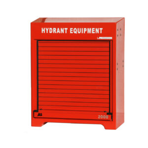 RS100H Fire hose cabinet by Jo Bird with roller door closed.