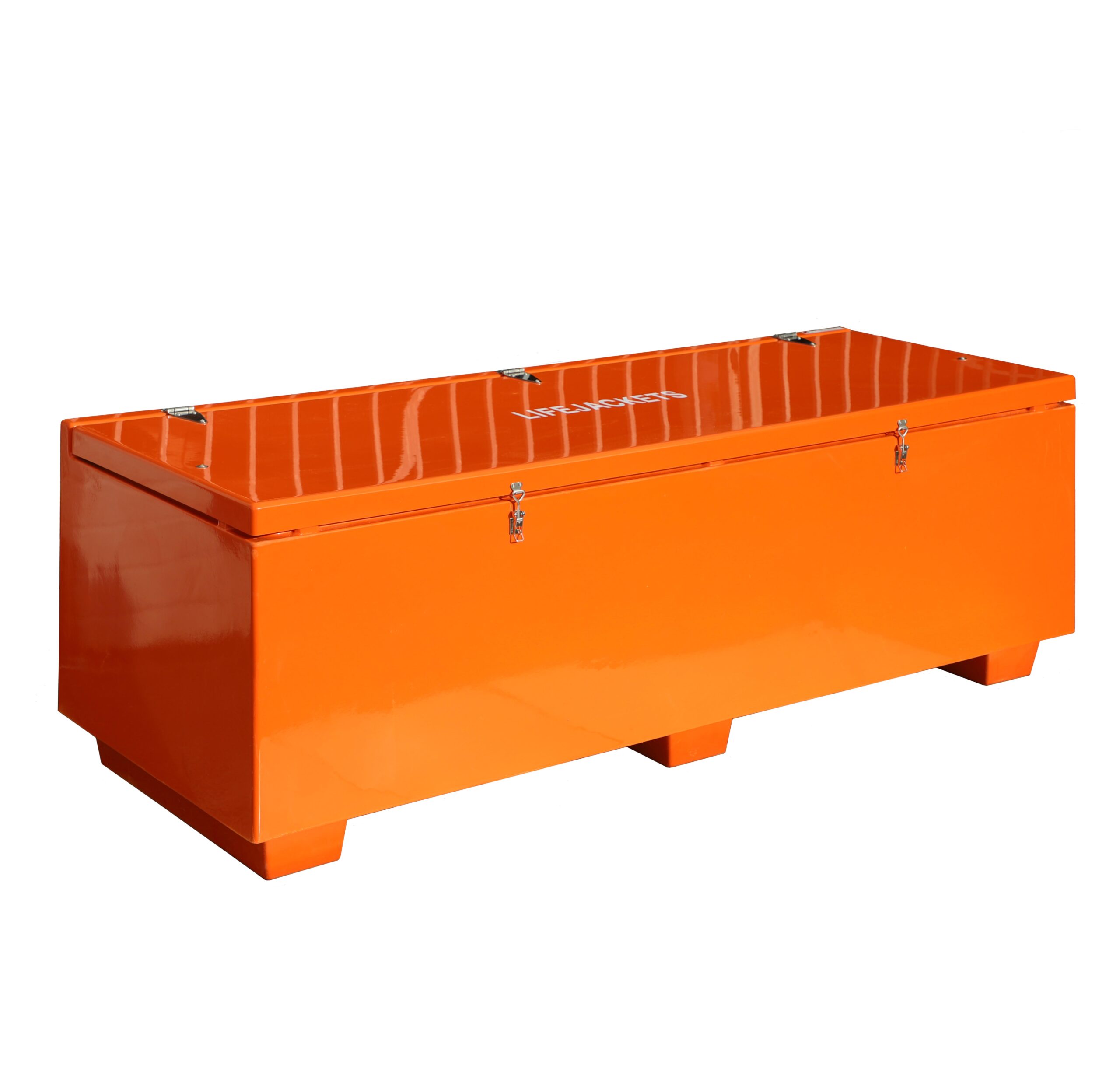 Front view of chest with lid closed