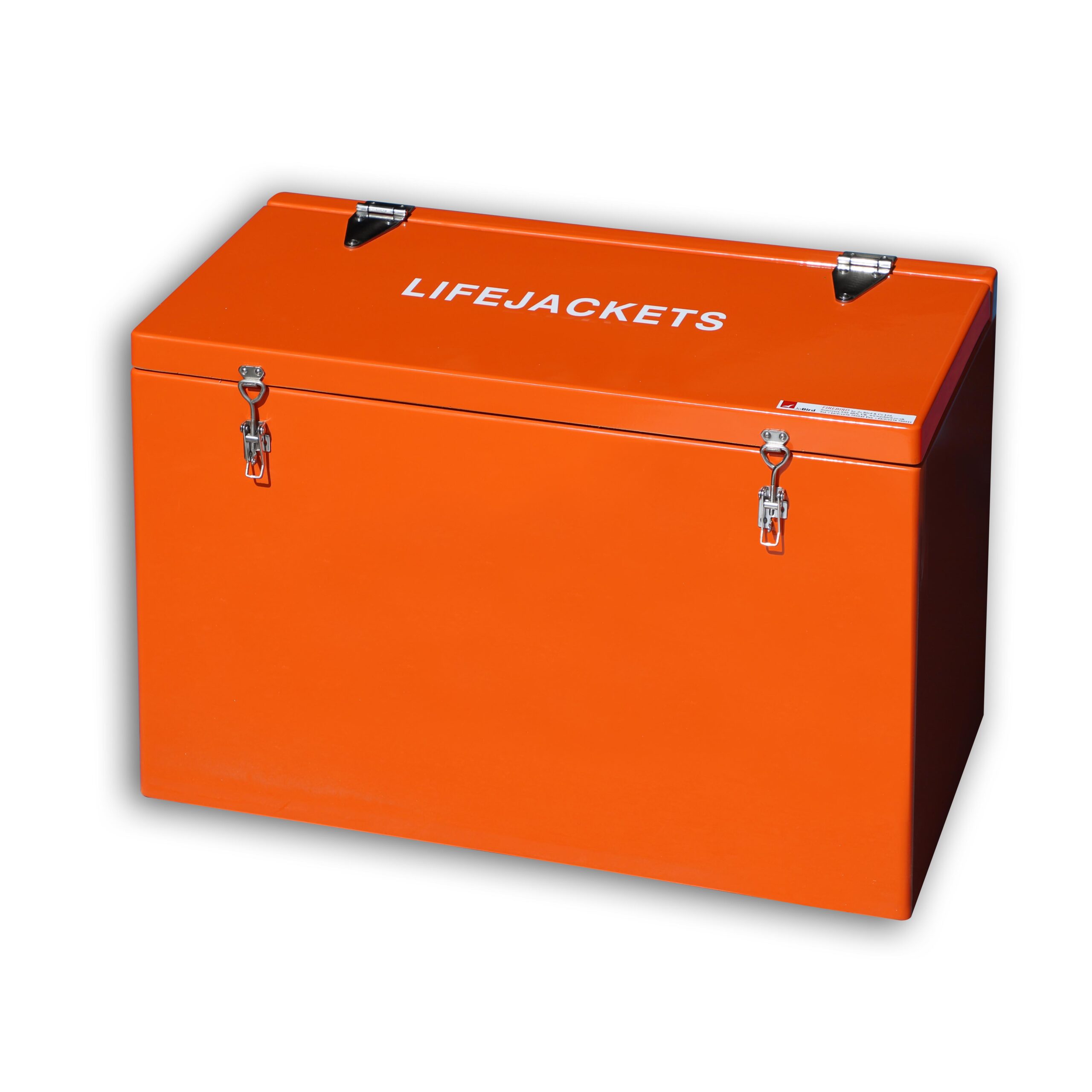 JB22 Lifejacket chest by Jo Bird. Shown in orange RAL 2009