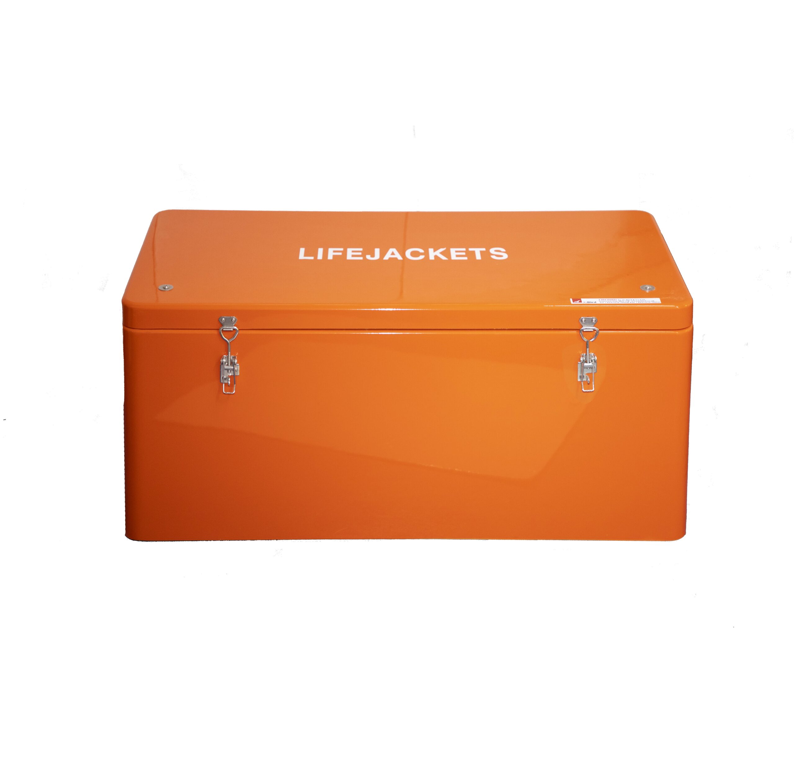 JB93 in orange RAL 2009 front view with lid closed