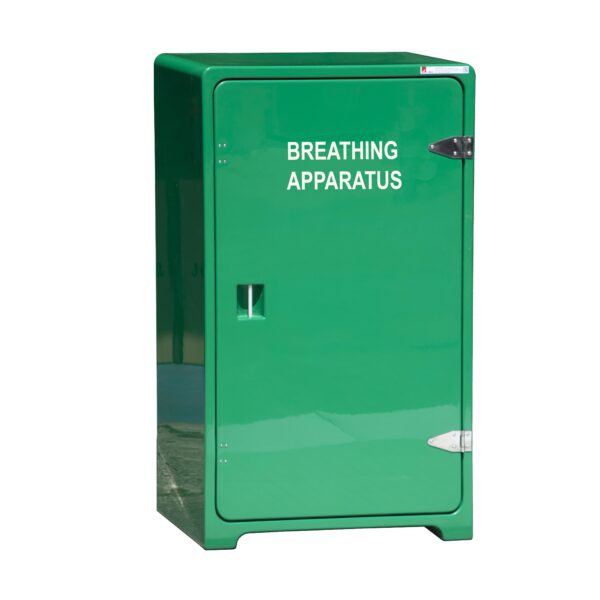 JB08BA Self contained breathing apparatus cabinet by Jo Bird. Shown in green RAL6029.