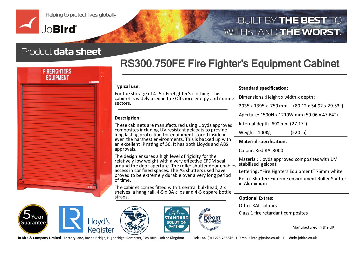 4-5 x Fire fighter's equipment cabinet (RS300.750FE) - Image 5