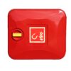 Front view of the SOS300 fire hose cabinet by Jo Bird. This shows the high quality finish and features the photoluminescent IMO apprroved fire hose label which is now supplied as standard.