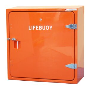 JB15.400 Lifebuoy housing by Jo Bird. Shown in orange RAL 2009