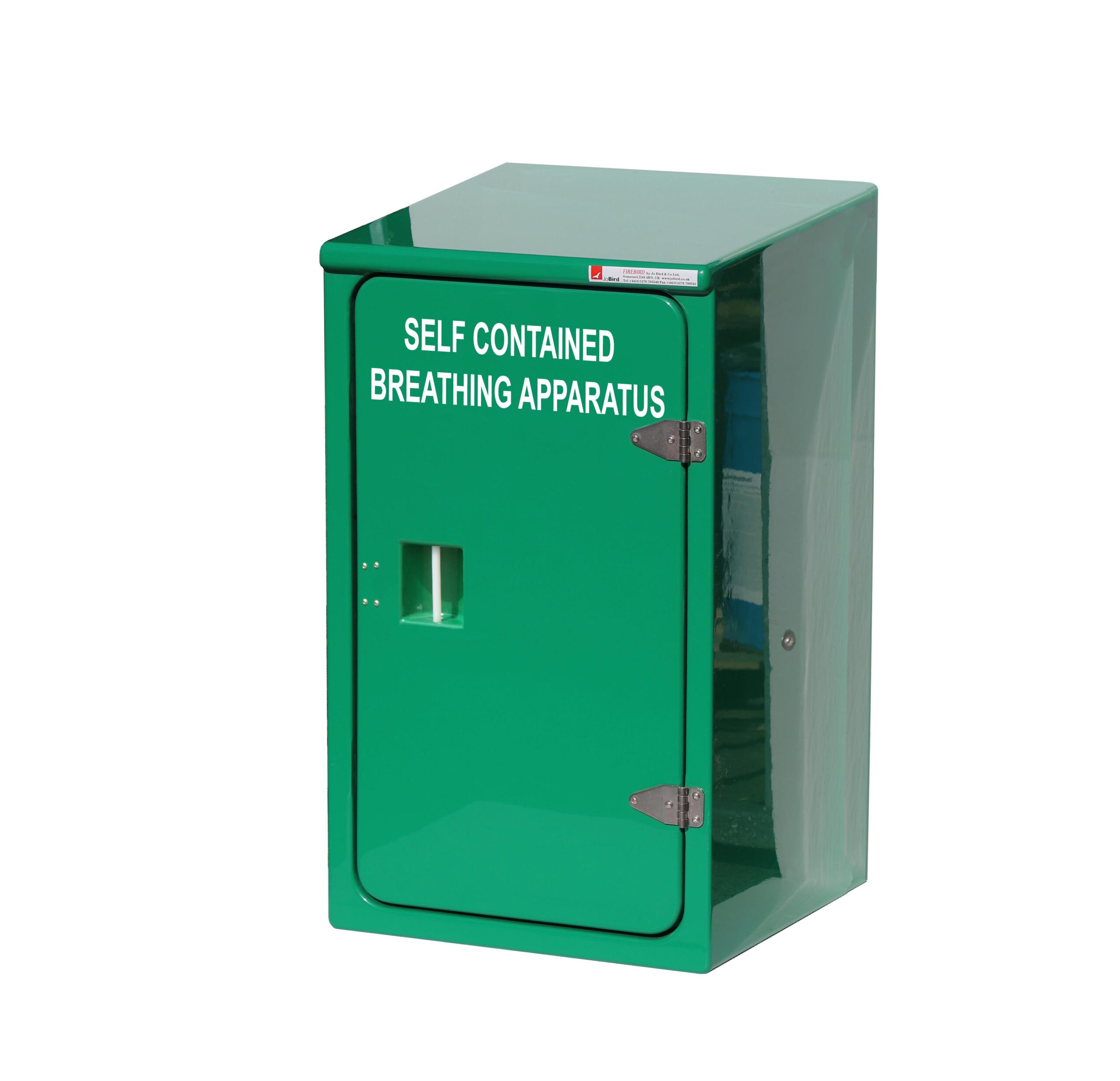 JB13.460BA Breathing apparatus cabinet by Jo Bird shown with door closed.