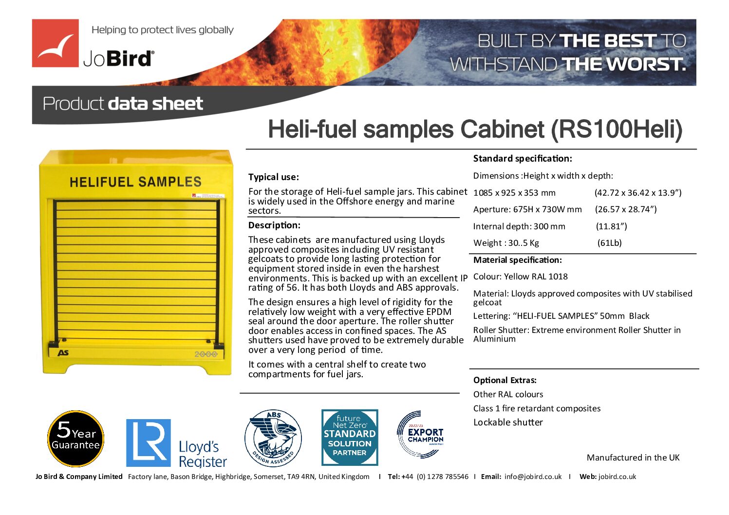 Helicopter fuel sample cabinet (RS100Heli) - Image 3