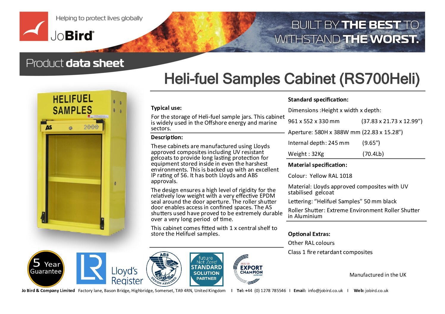 Heli-fuel sample cabinet (RS700Heli) - Image 3