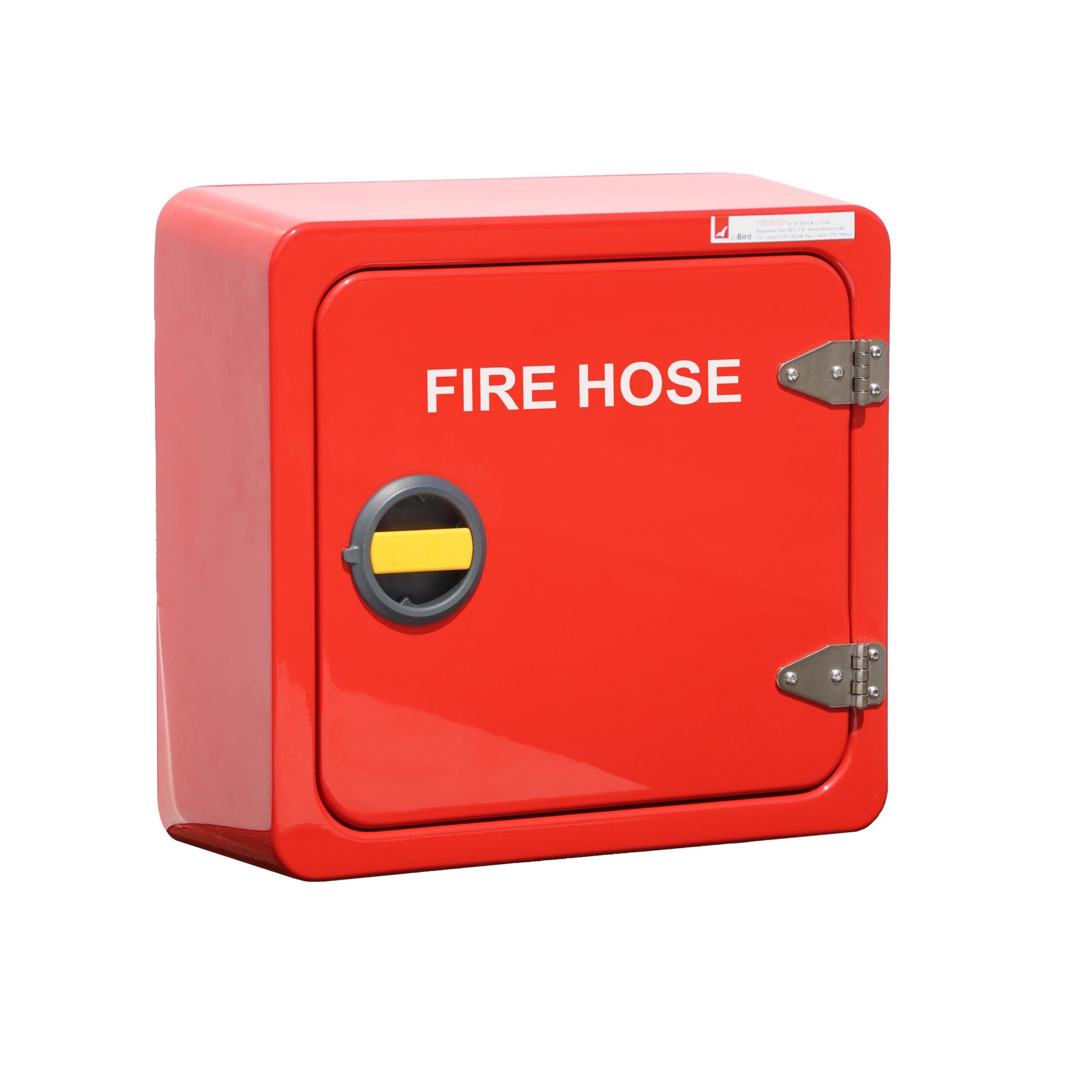 JB80 Fire hose cabinet by Jo Bird. Shown with door closed.