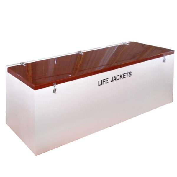 Jo Bird JB75 Lifejacket chest with teak effect lid for Cruise ship