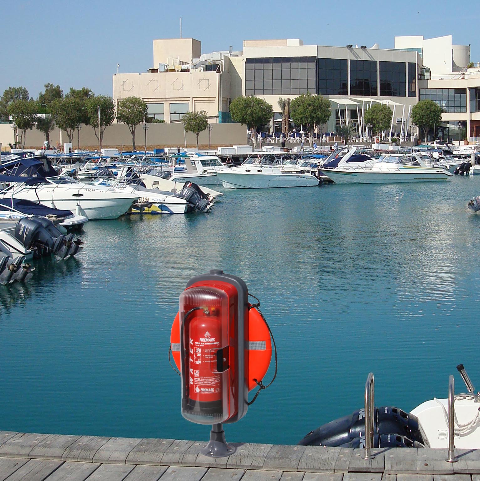 SOS601 by Jo Bird in a fixed to a pontoon in a marina