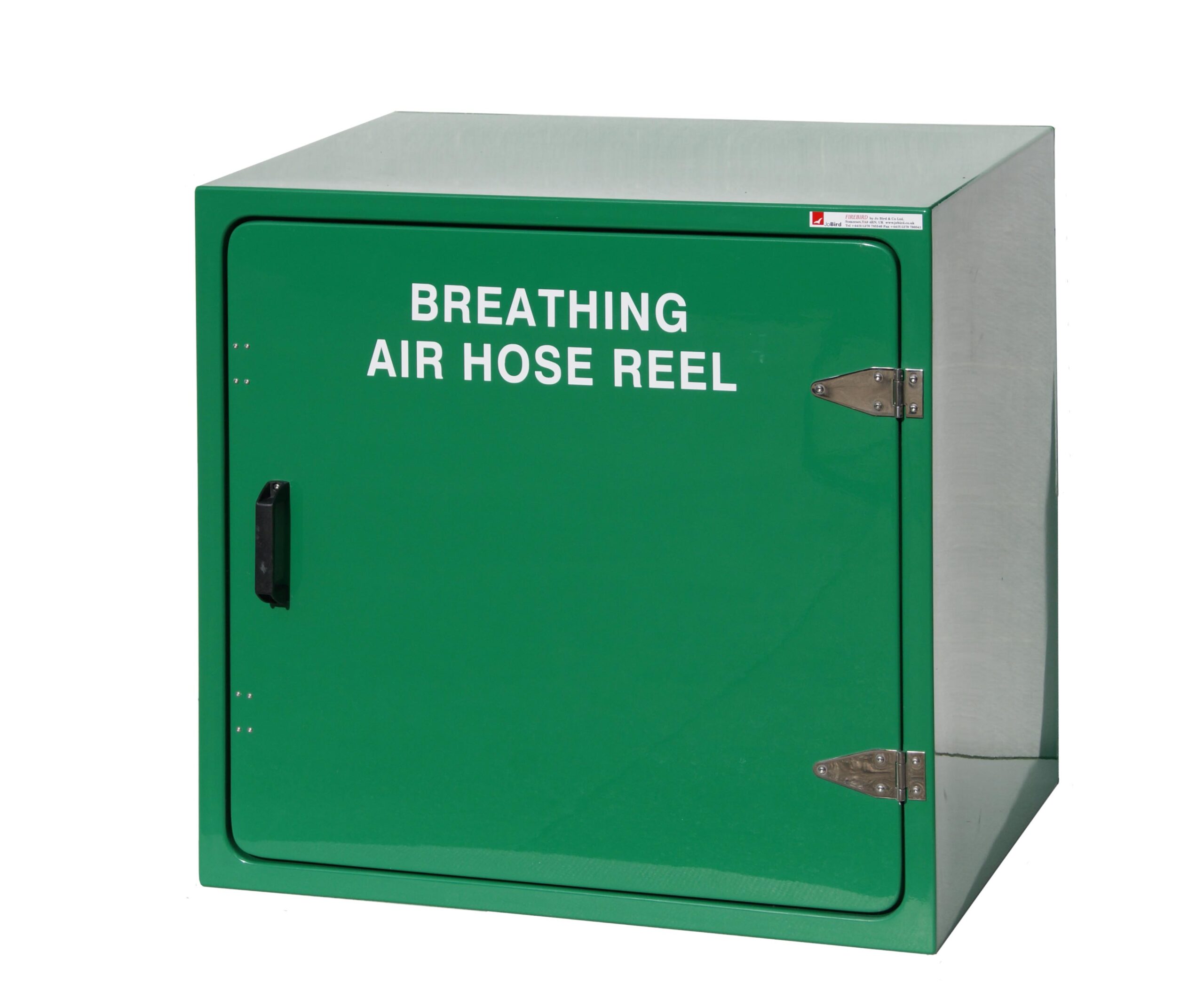 JB64 Breathing air hose reel cabinet in Green RAL6029
