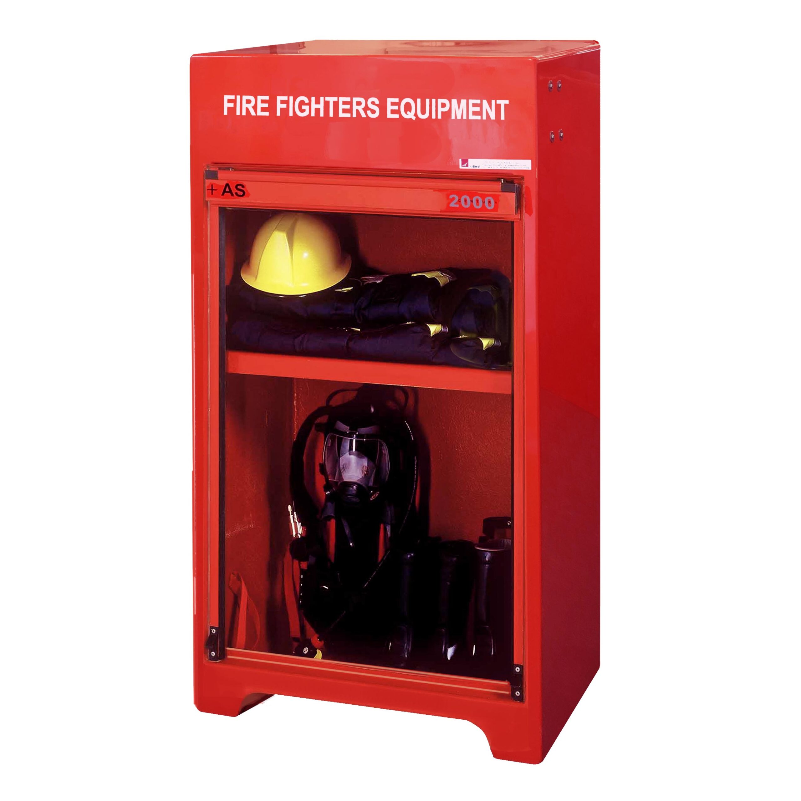 RS150FE Fire fighter's cabinet with the roller door in the open position