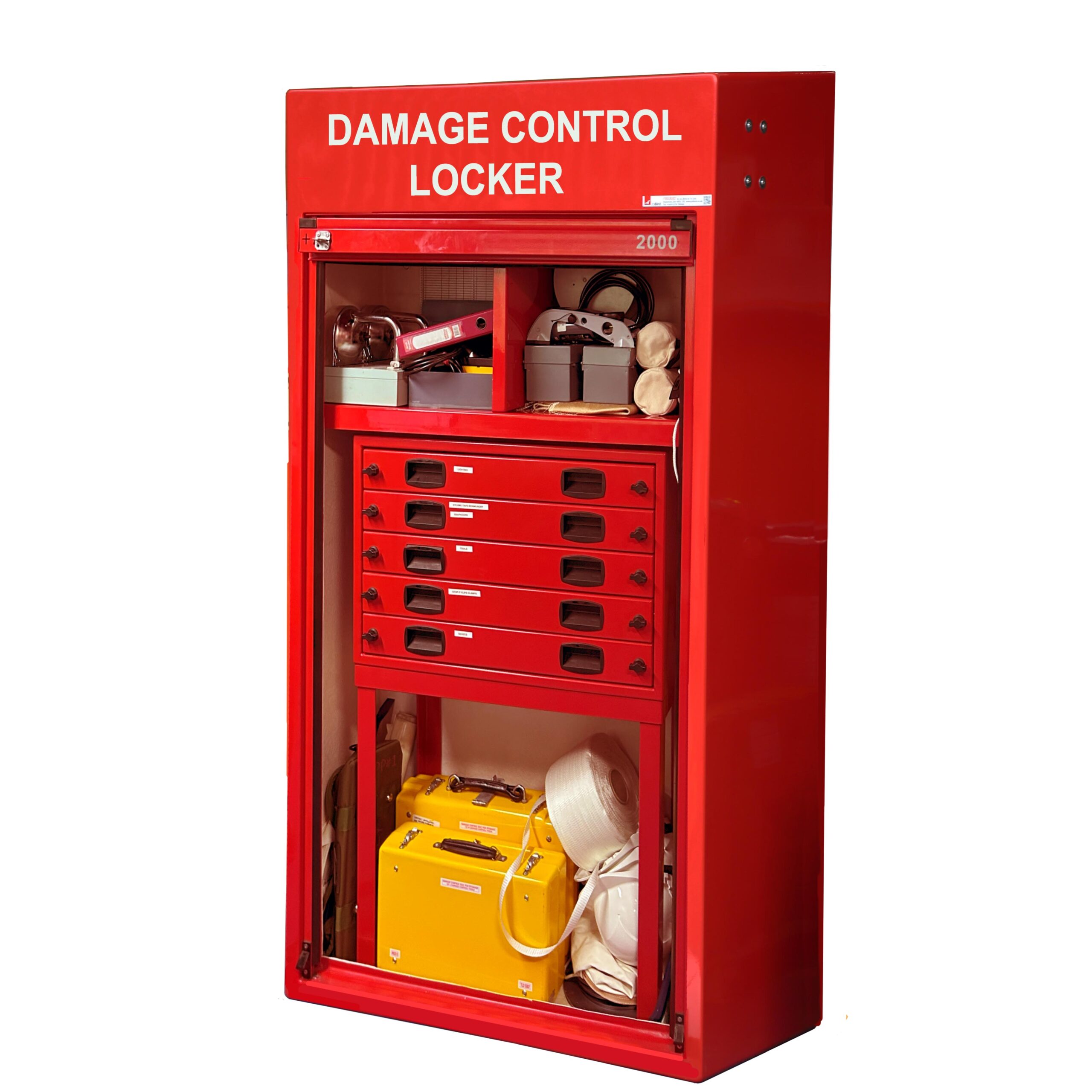 RS450 Damage control equipment cabinet with all the tools. The cabinet is supplied with the drawer system as shown, but not the contents