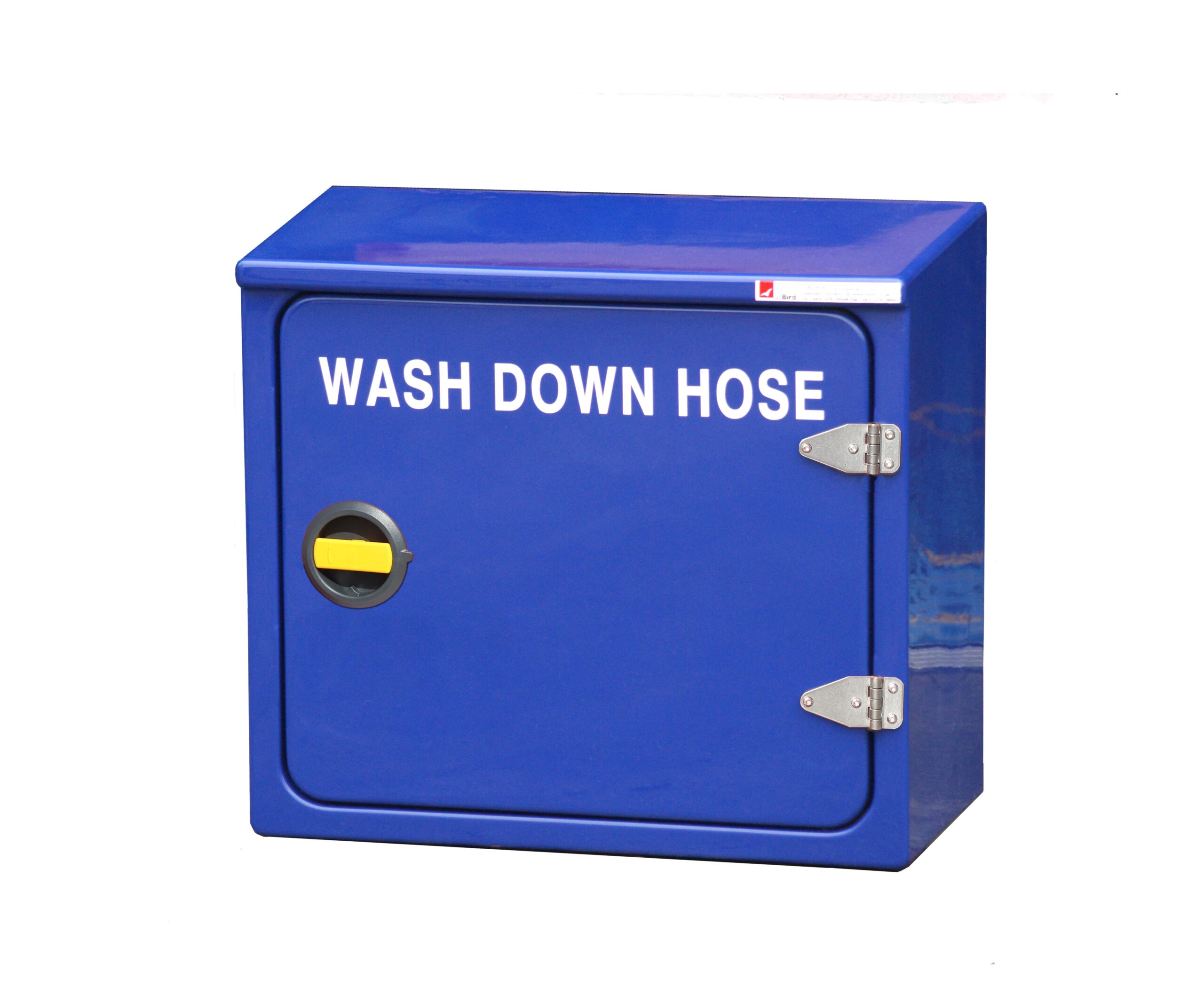 JB16.360HR wash down hose cabinet by Jo Bird. Shown in blue RAL 5002