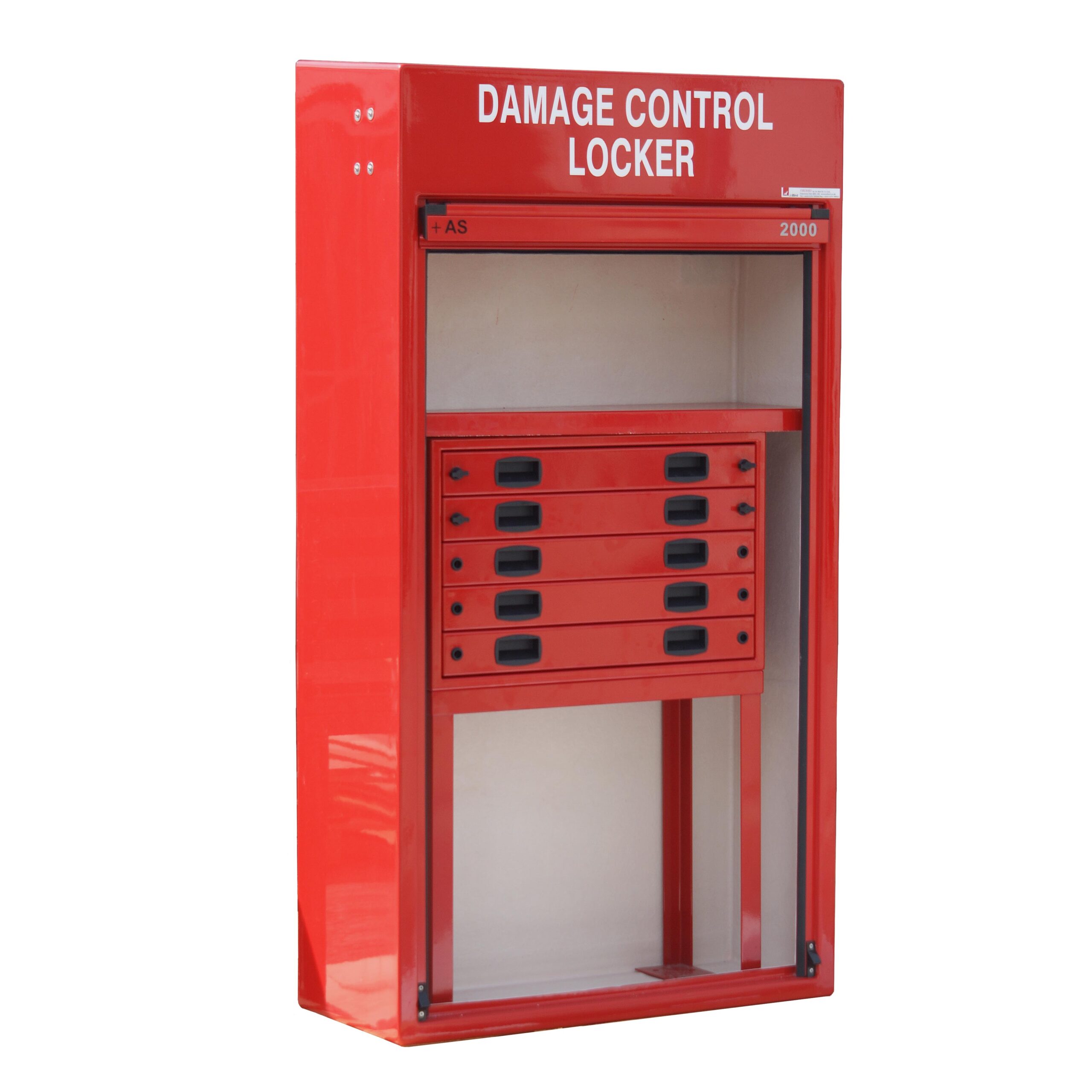 RS450DC Damage control cabinet by JoBird with roller door in the open position