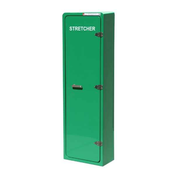 Neil Robertson stretcher cabinet by Jo Bird. This is a newly revised design with additional security provided by the 3 way, 316 stainless steel locking system and the addition of a third door hinge. The hinges are also in 316 stainless steel for great long term resistance to corrosion. Like its predecessor, the JB37 has an excellent IP rating of IP56 to keep the contents dry and dust free. The NATO stock code is: NSN 99-159-9408