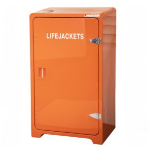 JB08LJSLifejacket cabinet by Jo Bird shown in orange RAL 2009