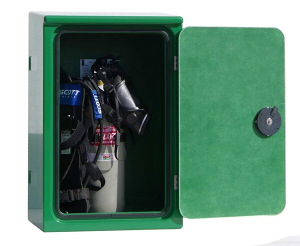 JB83BA with door open showing the SCBA in place