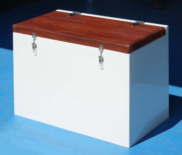 JB71 Life jacket chest by Jo Bird with Teak effect lid for cruise ships