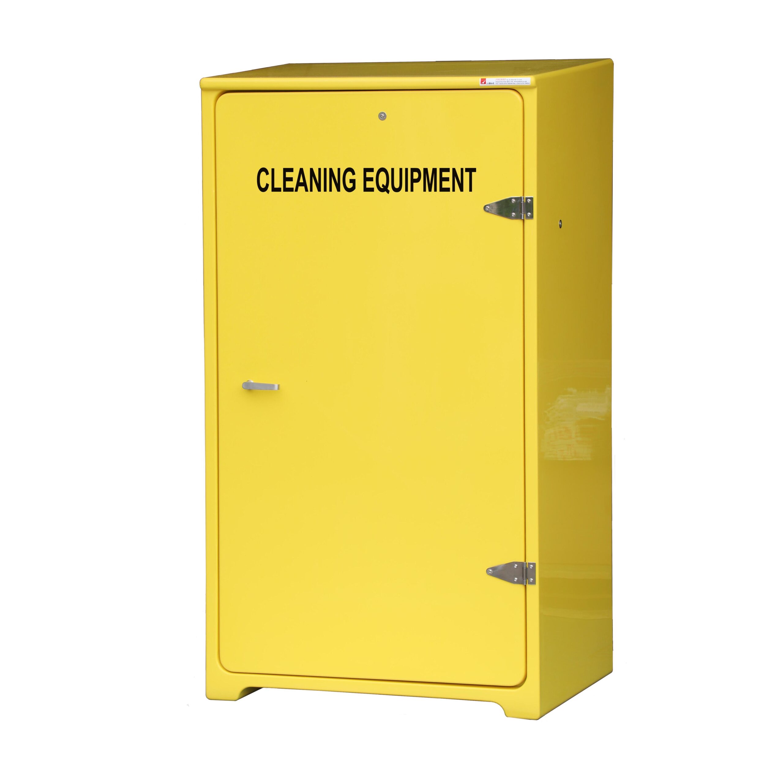 JB18 in yellow and labelled cleaning equipment