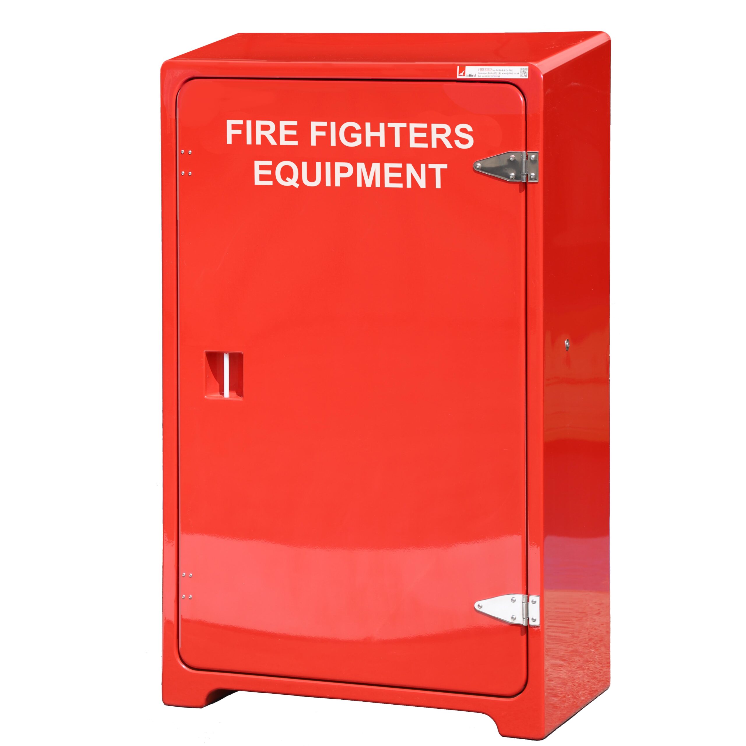 JB08FE fIre fighter's equipment cabinet by Jo Bird. Shown with door closed.