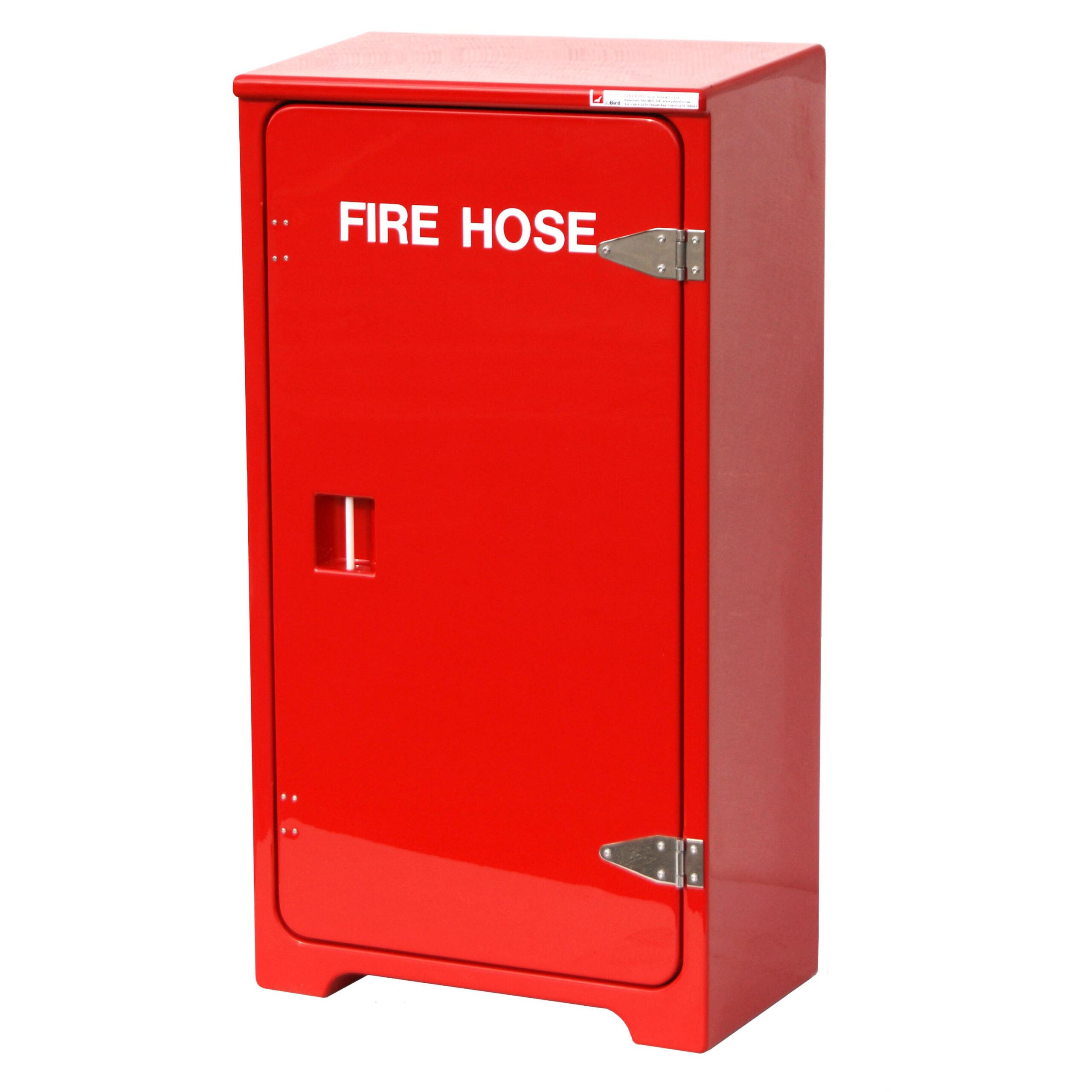 JB14H Fire hose cabinet by Jo Bird. Shown with door closed.